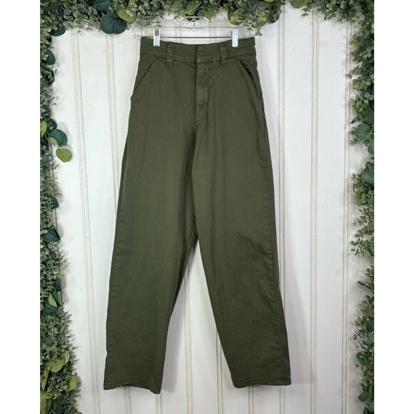 PrettyLittleThing Straight Pants size 2 Green Casual High Rise Street Retro - Picture 1 of 5